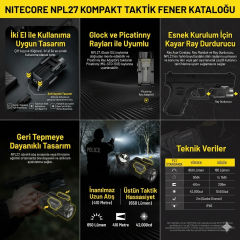 NITECORE NPL27 650 LUMEN SARJLI SILAH FENER