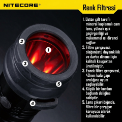 NITECORE 40 MM FILTRE KIRMIZI