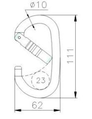 CT ALUMINYUM OVAL KARABINA 24 KN