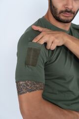 T-SHIRT TACTICAL K.KOL PİKE - 801 - HAKİ