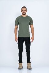 T-SHIRT TACTICAL K.KOL PİKE - 801 - HAKİ
