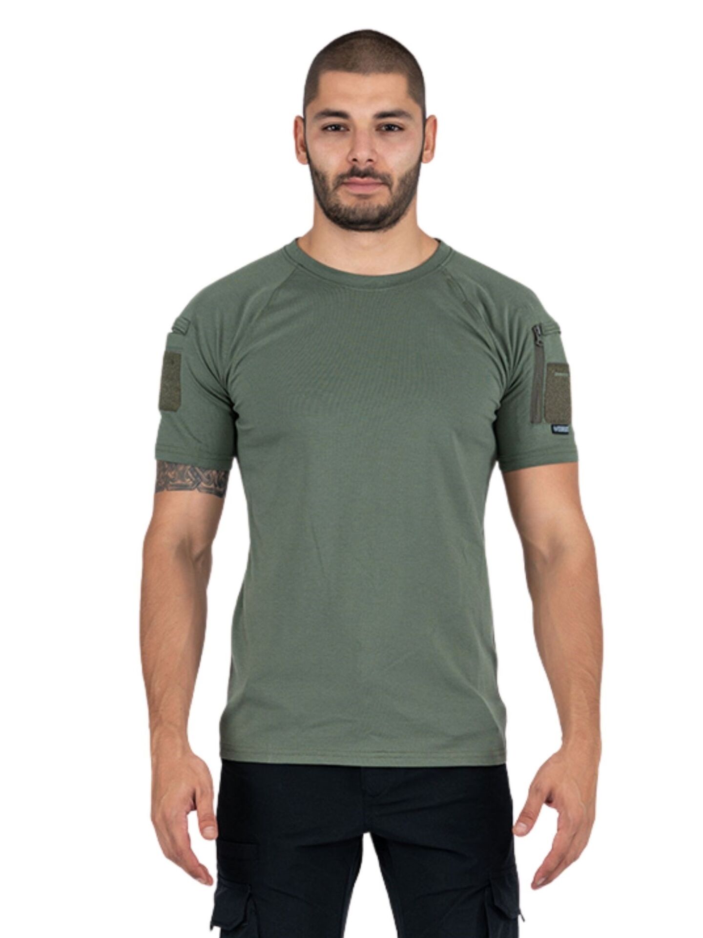 T-SHIRT TACTICAL K.KOL PİKE - 801 - HAKİ