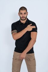 T-SHIRT TACTICAL K.KOL PİKE - 802 - SİYAH