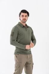 T-SHIRT TACTICAL U.KOL PİKE - 823 - HAKİ