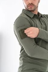 T-SHIRT TACTICAL U.KOL PİKE - 823 - HAKİ