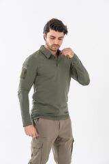 T-SHIRT TACTICAL U.KOL PİKE - 823 - HAKİ