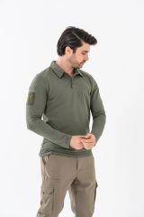 T-SHIRT TACTICAL U.KOL PİKE - 823 - HAKİ