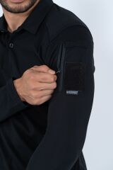 T-SHIRT TACTICAL U.KOL PİKE - 823 - SİYAH