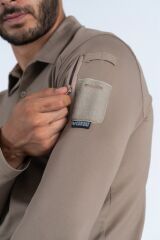 T-SHIRT TACTICAL U.KOL PİKE - 823 - BEJ