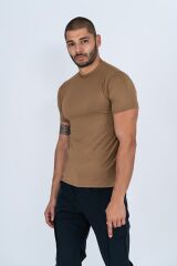 T-SHIRT MICROFİBER BASIC K.KOL - 809 - BEJ