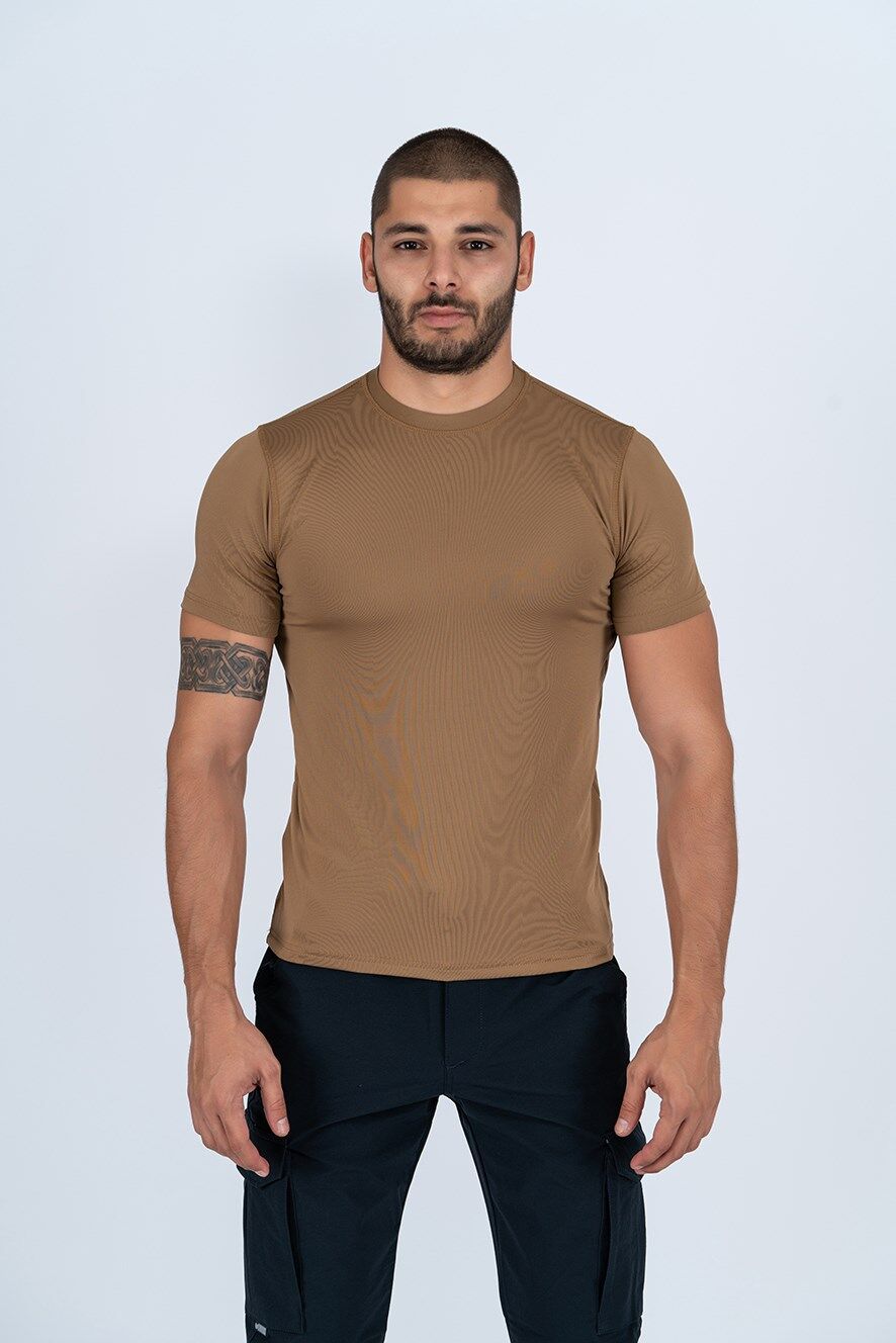 T-SHIRT MICROFİBER BASIC K.KOL - 809 - BEJ