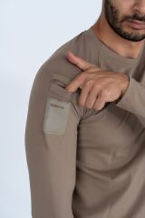 T-SHIRT TACTICAL U.KOL PİKE - 822 - BEJ