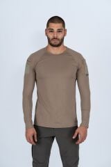 T-SHIRT TACTICAL U.KOL PİKE - 822 - BEJ