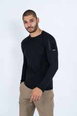 T-SHIRT TACTICAL U.KOL PİKE - 822 - SİYAH