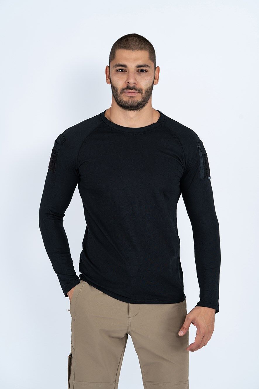 T-SHIRT TACTICAL U.KOL PİKE - 822 - SİYAH