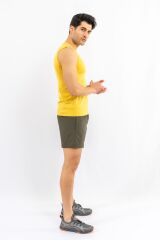 T-SHIRT ANTRENMAN KOLSUZ - 813 - SARI