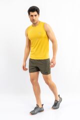 T-SHIRT ANTRENMAN KOLSUZ - 813 - SARI