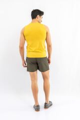 T-SHIRT ANTRENMAN KOLSUZ - 813 - SARI