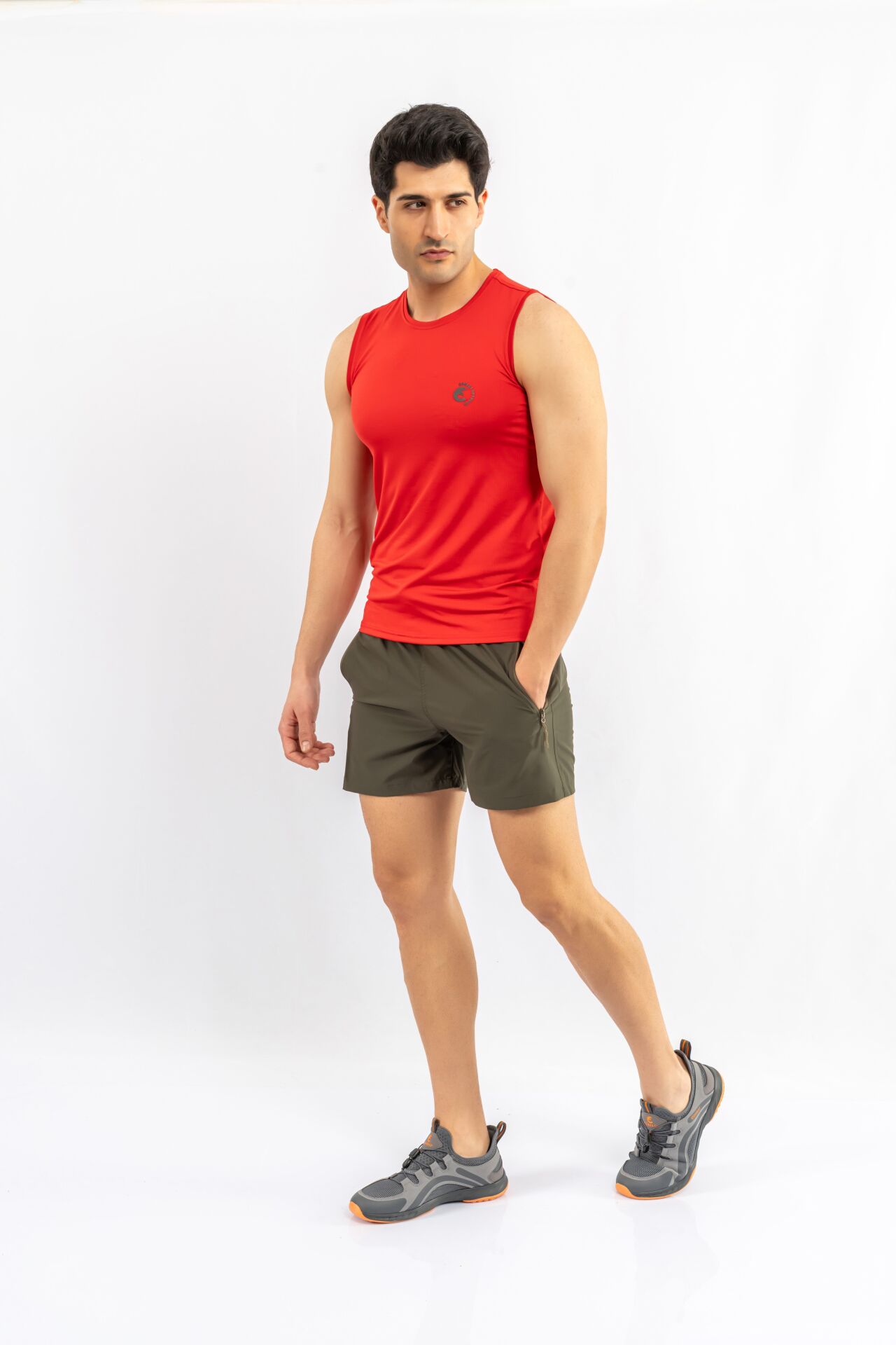 T-SHIRT ANTRENMAN KOLSUZ - 813 - KIRMIZI