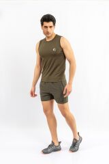 T-SHIRT ANTRENMAN KOLSUZ - 813 - HAKİ