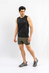 T-SHIRT ANTRENMAN KOLSUZ - 813 - SİYAH