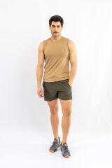 T-SHIRT ANTRENMAN KOLSUZ - 813 - BEJ