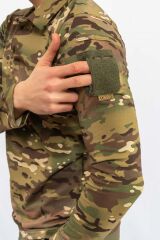 T-SHIRT TACTICAL U.KOL PİKE KAMUFLAJ  - 823 - MULTİCAM