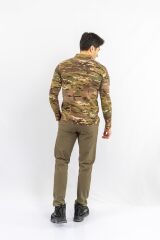 T-SHIRT TACTICAL U.KOL PİKE KAMUFLAJ  - 823 - MULTİCAM