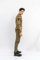 T-SHIRT TACTICAL U.KOL PİKE KAMUFLAJ  - 823 - MULTİCAM