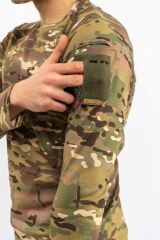 T-SHIRT TACTICAL U.KOL PİKE KAMUFLAJ  - 822 - MULTİCAM