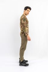 T-SHIRT TACTICAL U.KOL PİKE KAMUFLAJ  - 822 - MULTİCAM