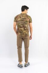 T-SHIRT TACTICAL K.KOL PİKE KAMUFLAJ  - 801 - MULTİCAM